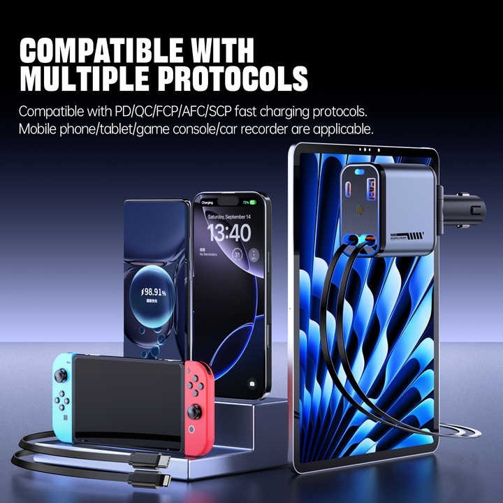 Retractable car charger